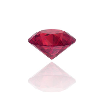 Realistic ruby on white background