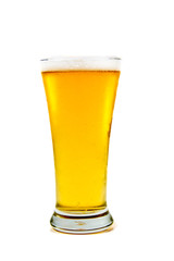  glass of beer, isolated on white.