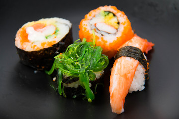 Close up the delicious Japanese sushi