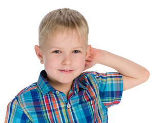 Smiling little blond boy