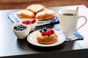 Cottage cheese pastry pies, vatrushka in Russian cuisine.