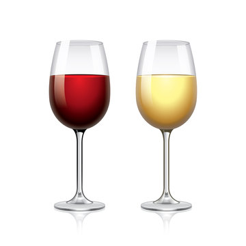 Glass of wine isolated on white vector