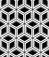 Seamless optical ornamental pattern with three-dimensional geome
