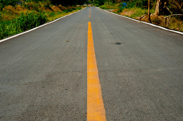 Road and orange line