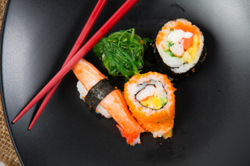 Close up the delicious Japanese sushi