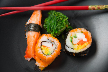 Close up the delicious Japanese sushi