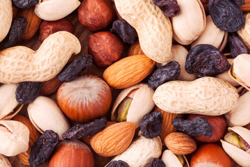 Mixed nuts organic snack such as almond, hazelnut and pistachios