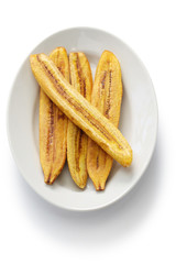 fried plantain banana on white background © uckyo