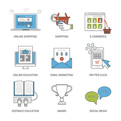 Flat design modern vector illustration concept for online