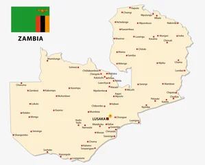 Foto op Aluminium zambia map with flag © lesniewski