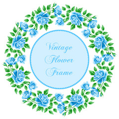 Vintage frame with roses