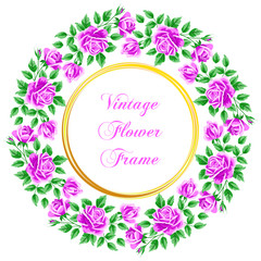 Vintage frame with roses