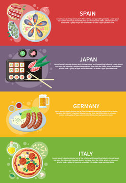 Italy, Japan, Spain and Germany food