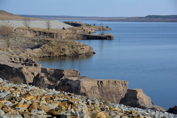 Obraz premium Neuer See in der Bergbaufolgelandschaft