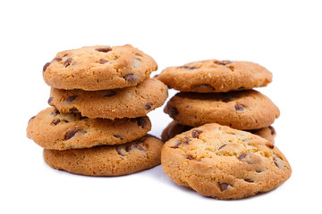 Tasty cookies on a white background.