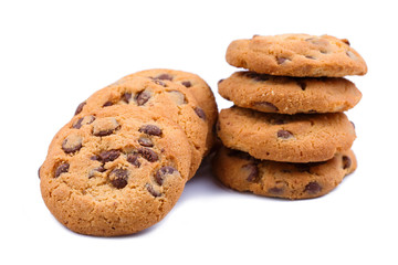 Tasty cookies on a white background.