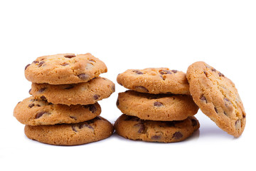 Tasty cookies on a white background.