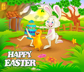 Happy Easter holiday celebration