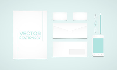 Branding identity template with smartphone. Flat design