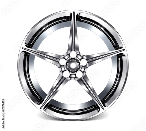 "Car Alloy Rim isolated on white background" Imagens e fotos de stock
