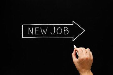 New Job Arrow Concept Blackboard