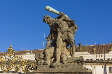 Formidable Sculpture above the entrance to the Royal Palace