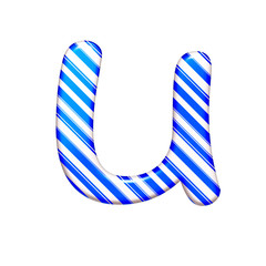 The letter U of caramel color is blue