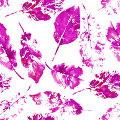 Naklejki  fingerprint pattern from the of leaves painted in watercolor
