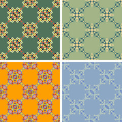 seamless abstract art pattern set