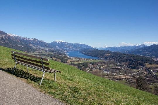 Chicken Mountain View To Lake Millstatt In Spring