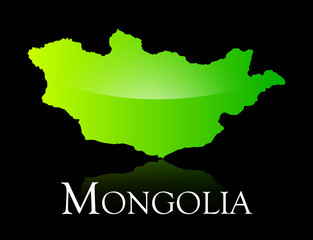 Obraz premium Mongolia green shiny map