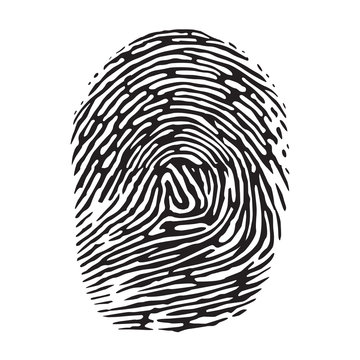 Vector black isolated fingerprint