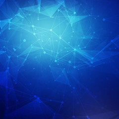 Abstract blue low poly bright technology vector background