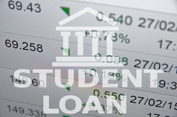 Building sign & Inscription "Student loan"