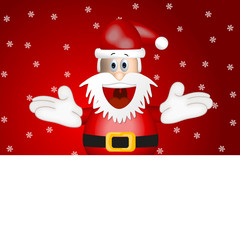 Funny santa claus advertising space placeholder cartoon red