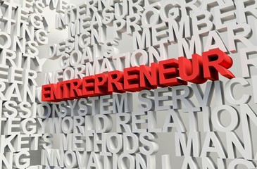 ENTREPRENEUR Word in red, 3d illustration.