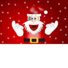 Funny santa claus advertising space placeholder cartoon red