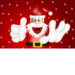 Funny santa claus advertising space placeholder cartoon red