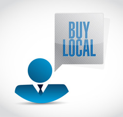 buy local people sign illustration design