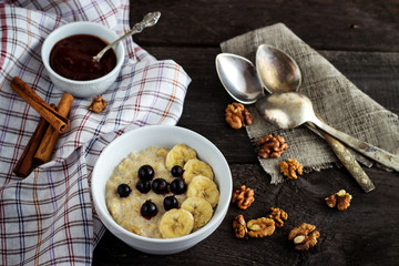 Breakfast with porridge