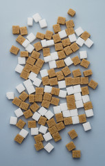 White and brown sugar