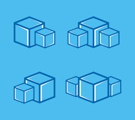 Vector ice cube logo or symbol icon