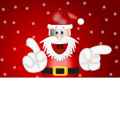 Funny santa claus advertising space placeholder cartoon red