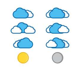 Vector illustration of flat color weather icons