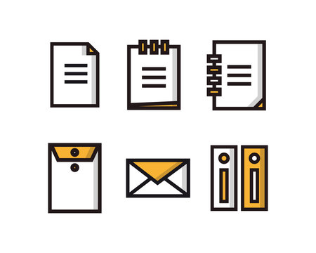Set of document icons