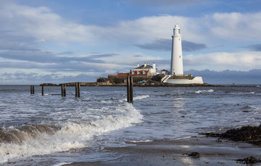 Fototapeta premium St Marys Island and Lighthouse. Whitley Bay.