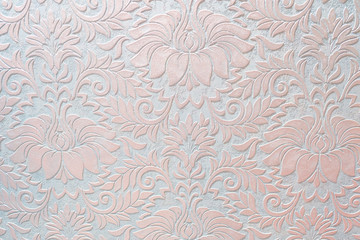 Embossed floral pattern on wallpaper