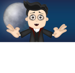halloween vampire advertising space placeholder funny cartoon