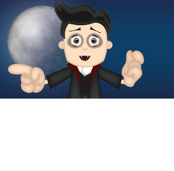 halloween vampire advertising space placeholder funny cartoon