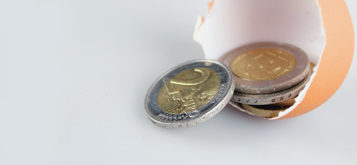 Egg Shell and Money